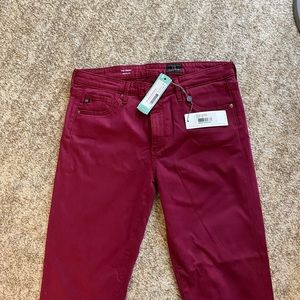 Adriano Goldschmied burgundy skinny jeans